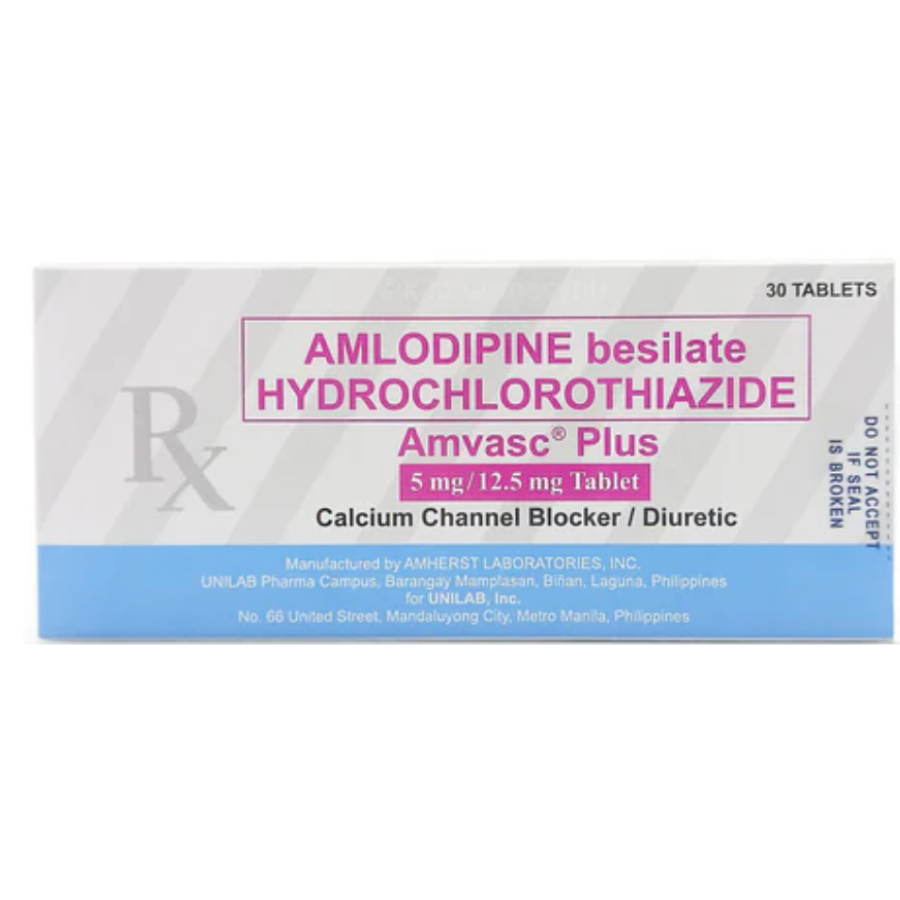 AMVASC PLUS Amlodipine Besilate 5mg/ Hydrochlorothiazide 12.5 mg Tablet