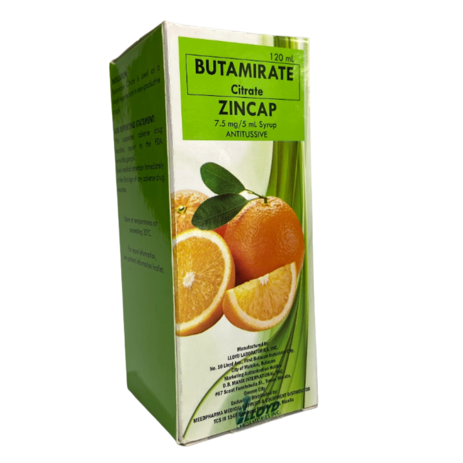 ZINCAP - Butamirate Syr 7.5mg/5ml 120ml
